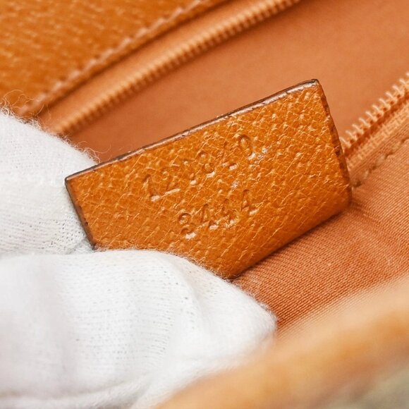 GUCCI Logo GG Pattern Shoulder Bag Canvas Leather Brown Orange SHW Italy - Picture 14 of 15